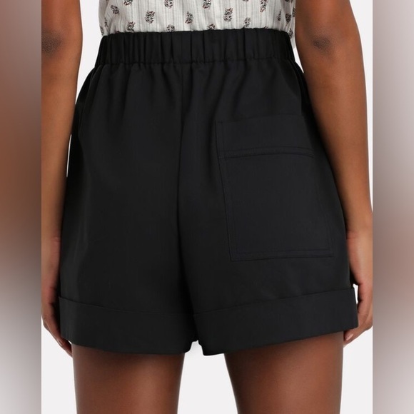 3.1 PHILLIP LIM Tie Waist Cuffed Shorts black 10 high rise dressy career glam - Picture 9 of 9